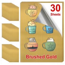 30PK A4 Paper Sheets Self-adhesive Printable Vinyl Sticker Paper DIY Glossy White Transparent Label Sticker for Inkjet Printer