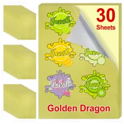 30PK A4 Paper Sheets Self-adhesive Printable Vinyl Sticker Paper DIY Glossy White Transparent Label Sticker for Inkjet Printer
