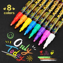 8 Colors Liquid Chalk Erasable LED Highlighter Fluorescent Marker Suit for Blackboard Glass Window Painting Advertisement Chalk