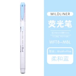 1Pcs Zebra Marker Pen WFT8 Series Double Headed Light Highlighter (Brush Soft Tip + Fine Tip) Students Use Color Painting Pen