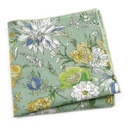 Beautiful Green Blue Floral Handkerchief 100% Cotton Elegant Colorful 26cm Pocket Square For Men Women Suit Chest Towel Gift