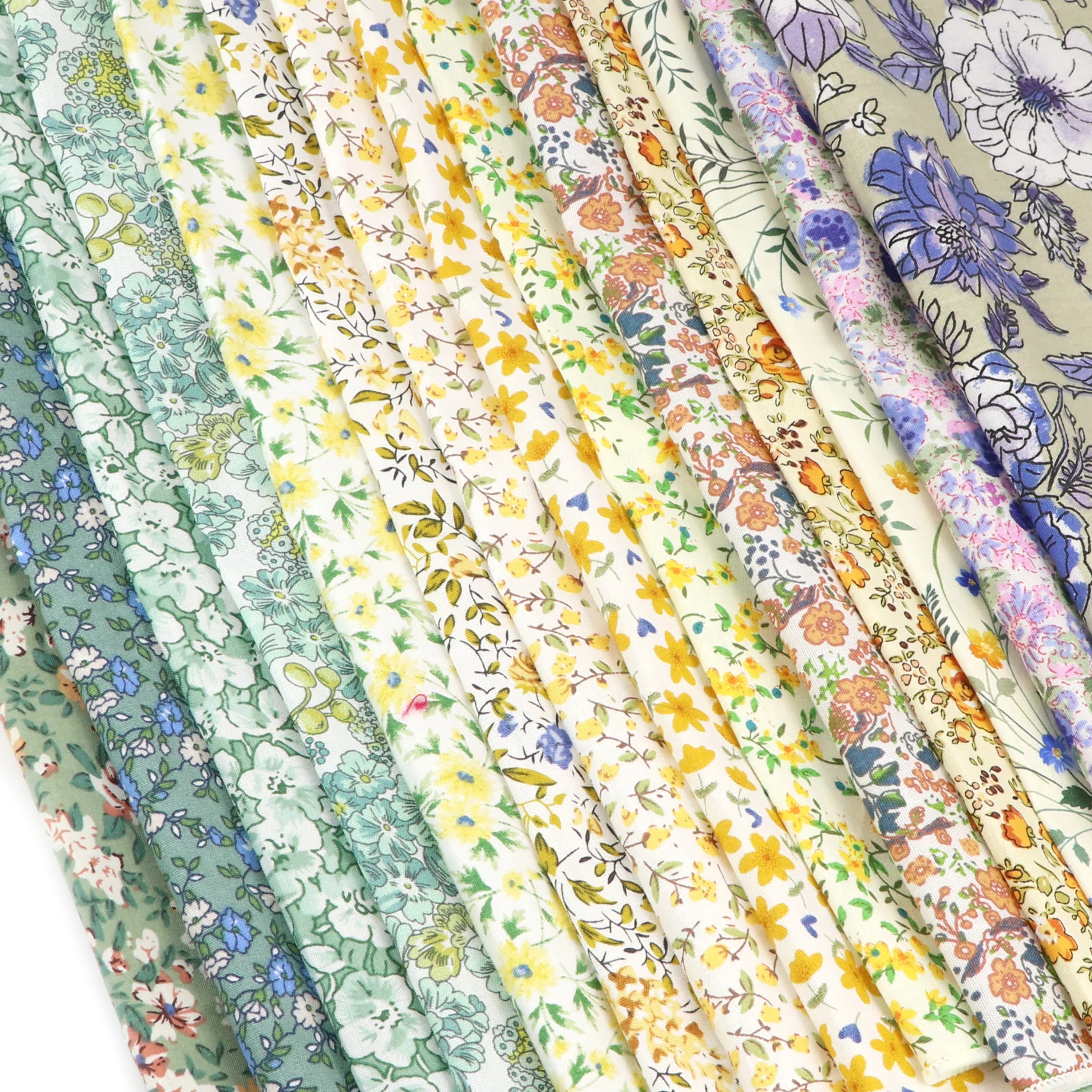 Beautiful Green Blue Floral Handkerchief 100% Cotton Elegant Colorful 26cm Pocket Square For Men Women Suit Chest Towel Gift