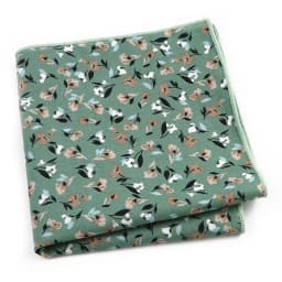 Beautiful Green Blue Floral Handkerchief 100% Cotton Elegant Colorful 26cm Pocket Square For Men Women Suit Chest Towel Gift