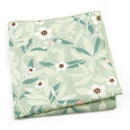 Beautiful Green Blue Floral Handkerchief 100% Cotton Elegant Colorful 26cm Pocket Square For Men Women Suit Chest Towel Gift