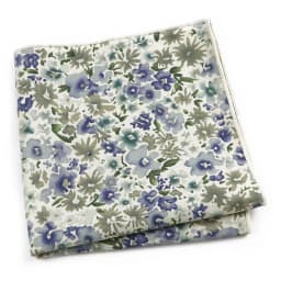 Beautiful Green Blue Floral Handkerchief 100% Cotton Elegant Colorful 26cm Pocket Square For Men Women Suit Chest Towel Gift