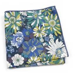Beautiful Green Blue Floral Handkerchief 100% Cotton Elegant Colorful 26cm Pocket Square For Men Women Suit Chest Towel Gift
