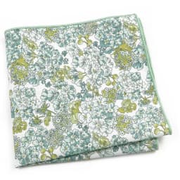 Beautiful Green Blue Floral Handkerchief 100% Cotton Elegant Colorful 26cm Pocket Square For Men Women Suit Chest Towel Gift