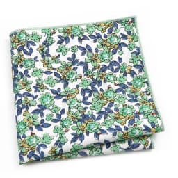 Beautiful Green Blue Floral Handkerchief 100% Cotton Elegant Colorful 26cm Pocket Square For Men Women Suit Chest Towel Gift