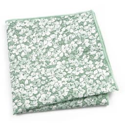 Beautiful Green Blue Floral Handkerchief 100% Cotton Elegant Colorful 26cm Pocket Square For Men Women Suit Chest Towel Gift