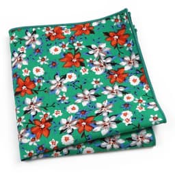 Beautiful Green Blue Floral Handkerchief 100% Cotton Elegant Colorful 26cm Pocket Square For Men Women Suit Chest Towel Gift