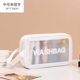 Portable Makeup Bag Large Capacity Make Up Brushes Lipstick Powder Travel Cosmetics Storage Toiletry Bag Waterproof Transparent