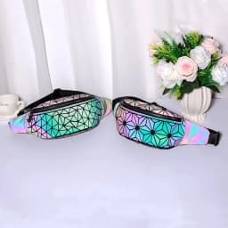Fashion Male Luminous Geometry Lightweight Waist Pack Women Chest pack Cycling Sports Belt bag Man Casual Travel Pack