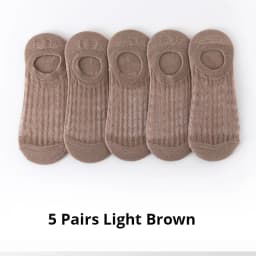5 Pairs Summer Thin Mesh Socks Ladys Shallow Silicone Anti Slip Invisible Socks Lovely Solid Color Boat Socks