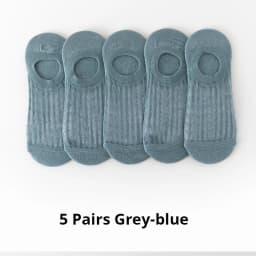 5 Pairs Summer Thin Mesh Socks Ladys Shallow Silicone Anti Slip Invisible Socks Lovely Solid Color Boat Socks