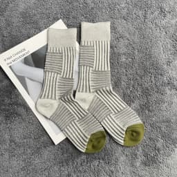Soft Combed Cotton Women's Two Toe Socks Fashion Retro Striped Color Matching Harajuku Japanese Sandals Tabi Socks Autumn Winter