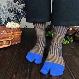 Soft Combed Cotton Women's Two Toe Socks Fashion Retro Striped Color Matching Harajuku Japanese Sandals Tabi Socks Autumn Winter