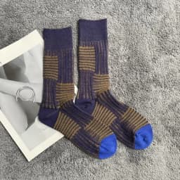 Soft Combed Cotton Women's Two Toe Socks Fashion Retro Striped Color Matching Harajuku Japanese Sandals Tabi Socks Autumn Winter