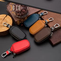 1pc Retro Fashion Business Multi-Functional Key Protection Case, Men's Casual Portable Key Organizer With Large Capacity, Zipper