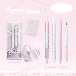 4pcs Soft Ribbon Gel Pens Set Romantic Ballet 0.38mm/0.5mm Ballpoint Quick-dry Black Ink for Writing F7659