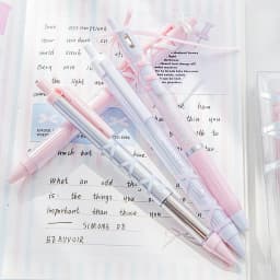 4pcs Soft Ribbon Gel Pens Set Romantic Ballet 0.38mm/0.5mm Ballpoint Quick-dry Black Ink for Writing F7659