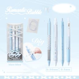 4pcs Soft Ribbon Gel Pens Set Romantic Ballet 0.38mm/0.5mm Ballpoint Quick-dry Black Ink for Writing F7659