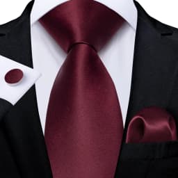 Luxury Floral Striped Solid Men's 8 cm Red Tie Set Handkerchief Cufflinks Business Wedding Prom Groom Accsessories Gift Men