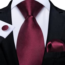 Luxury Floral Striped Solid Men's 8 cm Red Tie Set Handkerchief Cufflinks Business Wedding Prom Groom Accsessories Gift Men