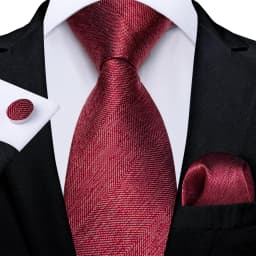 Luxury Floral Striped Solid Men's 8 cm Red Tie Set Handkerchief Cufflinks Business Wedding Prom Groom Accsessories Gift Men