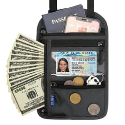 Multifunctional Halter Neck Passport Bag RFID Crossbody Shoulder Storage Bag Ticket Document Protective Cover Credit Card Holder