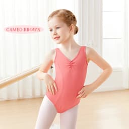 Ballet Leotards for Girls Tank Dance Leotard with Full Lining Kids Nylon Classic Gymnastic Bodysuit Vest Ballerina Dance Outfit