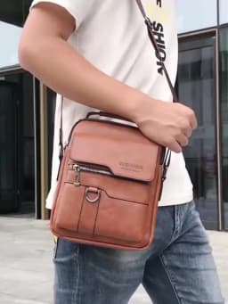 Men's Genuine Leather Crossbody Bag Shoulder Bags Vintage Handbags Business Bag