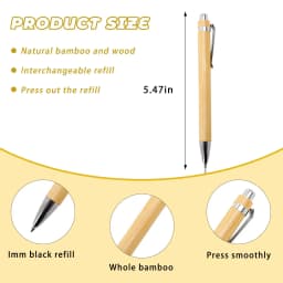 30Pcs Bamboo Wood Ballpoint Pen 1.0mm Tip Office School Wrting Stationery Business Signature Ball Pens Bamboo Pen