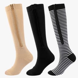 Compression Stockings Sports Pressure Long Cycling Socks Zipper Professional Leg Support Thick Women Varicose Vein Socks