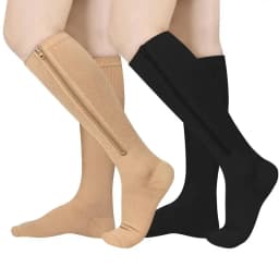 Compression Stockings Sports Pressure Long Cycling Socks Zipper Professional Leg Support Thick Women Varicose Vein Socks