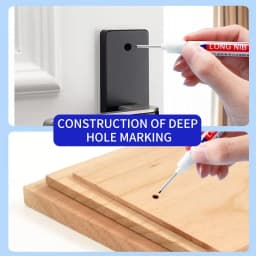 0.7mm White Paint Marker Pen 20cm Deep Hole Markers Pen Set Waterproof Permanent Oily Pens for Rock Wood Metal Glass Tiles