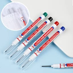 0.7mm White Paint Marker Pen 20cm Deep Hole Markers Pen Set Waterproof Permanent Oily Pens for Rock Wood Metal Glass Tiles