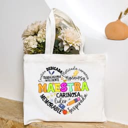 Spanish Maesttra Print Tote Bag Portable Zipper Pouches Large Capacity Travel Shower Handbag Commuting To Work Teacher Handbag