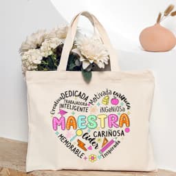 Spanish Maesttra Print Tote Bag Portable Zipper Pouches Large Capacity Travel Shower Handbag Commuting To Work Teacher Handbag