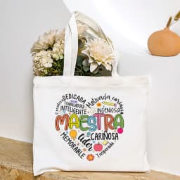 Spanish Maesttra Print Tote Bag Portable Zipper Pouches Large Capacity Travel Shower Handbag Commuting To Work Teacher Handbag
