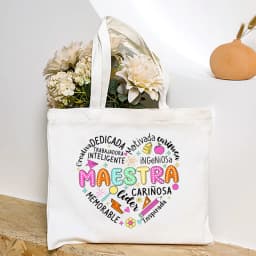 Spanish Maesttra Print Tote Bag Portable Zipper Pouches Large Capacity Travel Shower Handbag Commuting To Work Teacher Handbag