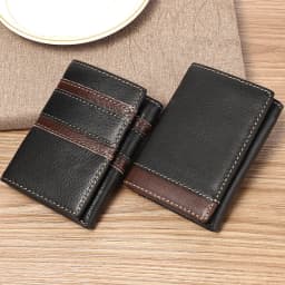 Men's Genuine Leather RFID Wallet - Tri-Fold Clutch with Multi-Card Slots & Coin Purse, Secure Money Organizer