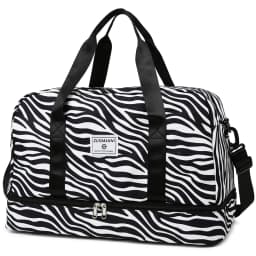 Spacious & Durable Women's Carry-On Travel Bag with Animal Print Nylon Large Capacity Sports Gym Bag Weekend Overnight Bag
