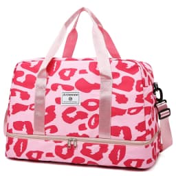 Spacious & Durable Women's Carry-On Travel Bag with Animal Print Nylon Large Capacity Sports Gym Bag Weekend Overnight Bag