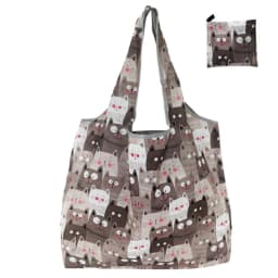 Women's Foldable Cat Flower Pattern Large Shopping Bag Washable Leopard Print Reusable Easy To Carry Capacity Handbags Pouch