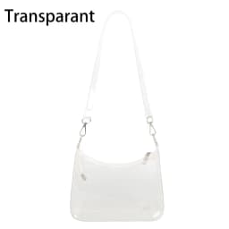 Summer Waterproof Women Fluorescent Clear Jelly Tote Bag Candy Color Clear Armpit Shoulder Bag