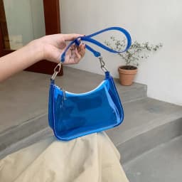 Summer Waterproof Women Fluorescent Clear Jelly Tote Bag Candy Color Clear Armpit Shoulder Bag