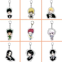 HunterxHunter Gon Freecss Cartoon Acrylic Keychains Killua Zoldyck Pendants Kurapika Keyring Hisoka Bag Tag Trendy Collection