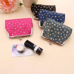 Elegant Vintage-Style Coin Purse, Kiss Lock Clip Women's Star Print Organizer Small Purse Card Organizer Bag