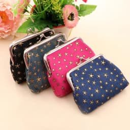 Elegant Vintage-Style Coin Purse, Kiss Lock Clip Women's Star Print Organizer Small Purse Card Organizer Bag