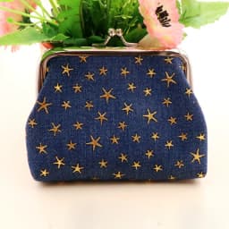 Elegant Vintage-Style Coin Purse, Kiss Lock Clip Women's Star Print Organizer Small Purse Card Organizer Bag
